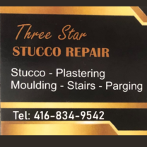 Three star stucco 's logo